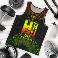 Hawaii Map Polynesian Men's Tank Top - Reggae Color Version - Polynesian Pride
