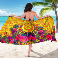 Polynesian Sarongs - Vanuatu Symbols With Hibiscus - Polynesian Pride