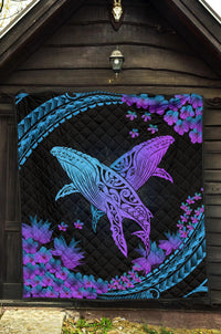 Hawaii Whale Polynesian Hibiscus Premium Quilt - Lae Style - Polynesian Pride