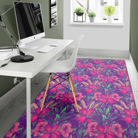 Tropical Hibiscus Purple Rug - Polynesian Pride