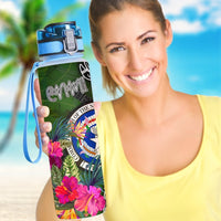 Northern Mariana Islands Hydro Tracking Bottle - Turtle Plumeria Banana Leaf - Polynesian Pride