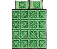 Hawaii Royal Quilt Bed Set - Hill Ver 8 Green - Polynesian Pride
