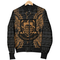 Tuvalu Polynesian Men's Bomber Jacket Map Gold - Polynesian Pride