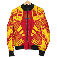 Papua New Guinea Men Bomber Jackets - Polynesian Tattoo Flag - Polynesian Pride