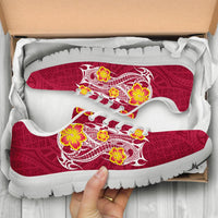 Hawaii Polynesian Hibiscus Sneakers - JVT Style - Red - Polynesian Pride
