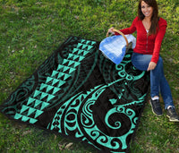 Hawaii Kakau Green Polynesian Premium Quilt - Polynesian Pride