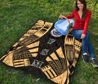 Federated States Of Micronesia Premium Quilt - Federated States Of Micronesia Seal Polynesian Gold Tattoo - Polynesian Pride
