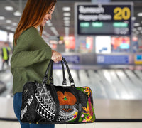 Papua New Guinea Travel Bag - Custom Personalised Seal Spiral Polynesian Patterns - Polynesian Pride