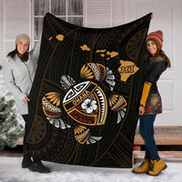 Hawaii Kakau Polynesian Turtle Map Premium Blanket - Polynesian Pride