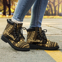 Nauru Leather Boots - Polynesian Gold Chief Version - Polynesian Pride