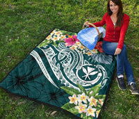 Polynesian Hawaii Kanaka Maoli Premium Quilt - Summer Plumeria - Polynesian Pride