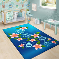 Turtle Polynesian Plumeria Area Rug AH - Polynesian Pride