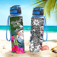 Marshall Islands Hydro Tracking Bottle White - Turtle Plumeria Banana Leaf Crest - Polynesian Pride