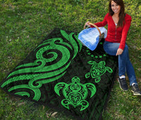 Cook Islands Premium Quilt - Green Tentacle Turtle - Polynesian Pride