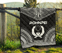 Pohnpei Premium Quilt - Pohnpie Flag Polynesian Chief Black Version - Polynesian Pride