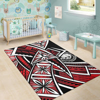 Federated States of Micronesia Area Rug - Tribal Flower Special Pattern Red Color - Polynesian Pride