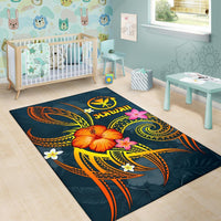 Polynesian Hawaii Area Rug - Legend of Kanaka Maoli (Blue) - Polynesian Pride
