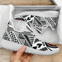 Tonga Polynesian Tattoo Mesh Knit Sneakers White - Polynesian Pride