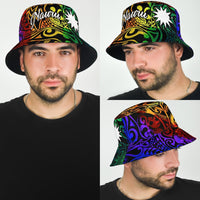 Nauru Bucket Hat - Rainbow Polynesian Pattern - Polynesian Pride
