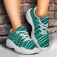 Polynesian Nation Turquoise Chunky Sneakers - Polynesian Pride