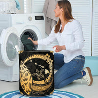 Hawaii Turtle Hibiscus Map Polynesian Laundry Basket AH - Polynesian Pride