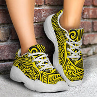 Polynesian Hawaiian Style Tribal Tattoo Yellow Chunky Sneakers - Polynesian Pride