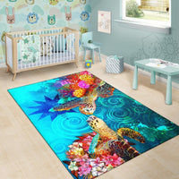 Nauru Area Rug - Sea Turtle Coral Treasure - Polynesian Pride