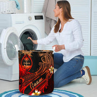 Guam Polynesian Laundry Basket - Plumeria Flowers And Waves - Polynesian Pride