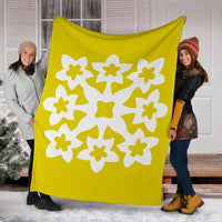Hawaiian Premium Blanket Royal Pattern - Yellow - A1 Style - Polynesian Pride