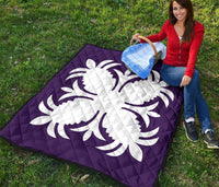 Hawaiian Premium Quilt Royal Pattern - Purple - A2 Style - Polynesian Pride