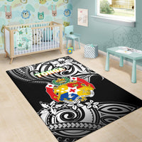 Mate Ma'a Tonga Rugby Area Rug Polynesian Unique Vibes - Black - Polynesian Pride