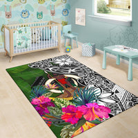 Vanutu Area Rug - Turtle Plumeria Banana Leaf - Polynesian Pride