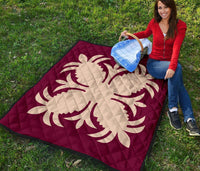 Hawaiian Premium Quilt Royal Pattern - Pink - A2 Style - Polynesian Pride