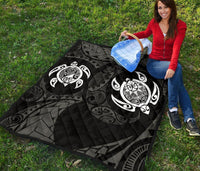 Hawaii Polynesian Turtle Premium Quilt White - Polynesian Pride