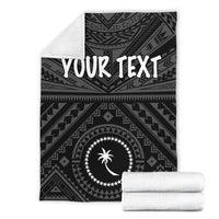 Chuuk Custom Personalised Premium Blanket - Chuuk Seal With Polynesian Tattoo Style ( Black) - Polynesian Pride