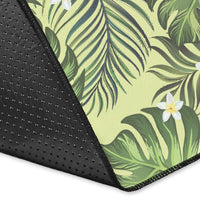 Tropical Hibiscus, Plumeria Green Rug - Polynesian Pride