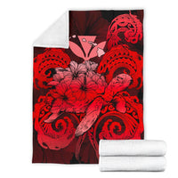 Hawaii Turtle Wave Polynesian Premium Blanket - Hey Style Red - Polynesian Pride