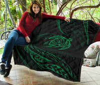 Hawaii Turtle Premium Quilt - Green - Frida Style - Polynesian Pride
