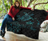 Hawaii Turtle Ohana Paua Shell Premium Quilt - Polynesian Pride