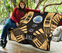 Federated States Of Micronesia Premium Quilt - Federated States Of Micronesia Seal Polynesian Gold Tattoo - Polynesian Pride