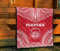 Hawaii Premium Quilt - Hawaii Seal Polynesian Chief Red Version - Polynesian Pride
