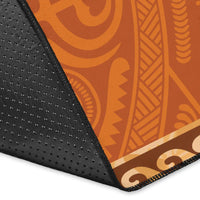 Polynesian Area Rug - Hibiscus And Turtle Vintage Pattern - Polynesian Pride