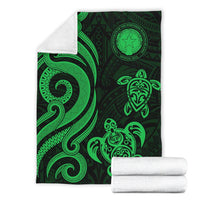Northern Mariana Premium Blanket - Tentacle Turtle Green - Polynesian Pride