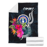 Northern Mariana Islands Polynesian Premium Blanket - Tropical Flower - Polynesian Pride