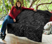 Hawaii Turtle Ohana Hibiscus Poly Premium Quilt Gray - Polynesian Pride