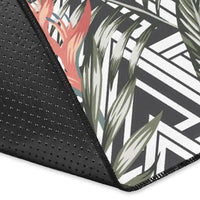 Tropical Palm Leaves And Flowers Rug - Polynesian Pride