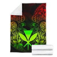 Polynesian Hawaii (Kanaka Maoli) Premium Blanket - Reggae Turtle Homeland - Polynesian Pride