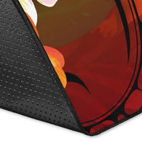 Federated States of Micronesia Area Rug - Humpback Whale with Tropical Flowers (Yellow) - Polynesian Pride