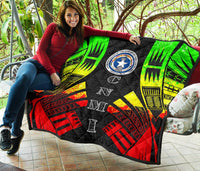 Northern Mariana Islands Premium Quilt - Northern Mariana Islands Seal Polynesian Reggae Tattoo - Polynesian Pride