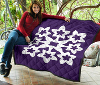 Hawaiian Premium Quilt Royal Pattern - Purple - A1 Style - Polynesian Pride